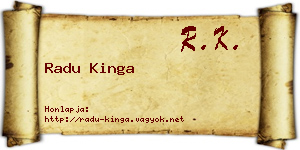Radu Kinga névjegykártya